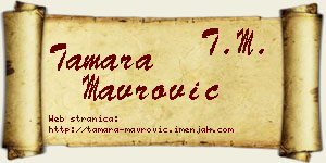 Tamara Mavrović vizit kartica